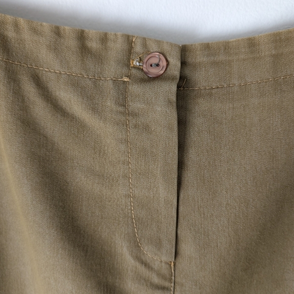 Monteau Vintage Knee Length Skirt Tan Khaki Green Medium - Picture 4 of 13